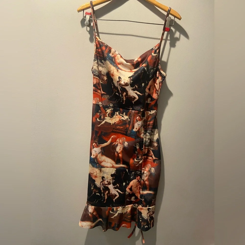 Women's Multi Renaissance Print Bodycon Dress - Picture 1 of 3